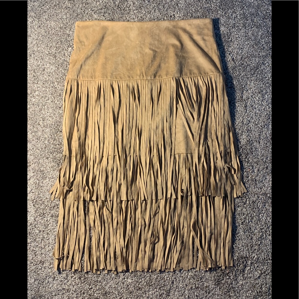 Fringe Suede Skirt